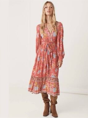 SPELL Meadowland Boho Dress in Poppy XS